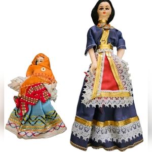 Vintage International Souvenir Dolls ( Unknown Origin) 7" & 4"